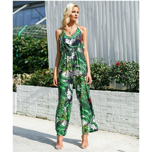 Griselda Green Floral Jumpsuit