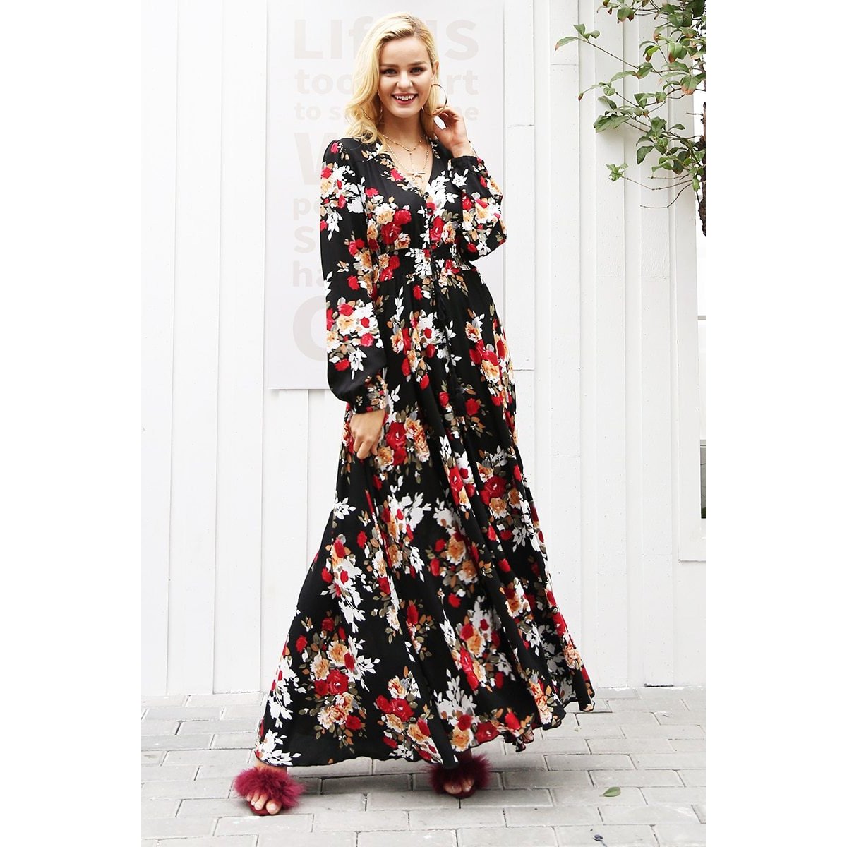 Susan Floral Print Maxi Dress