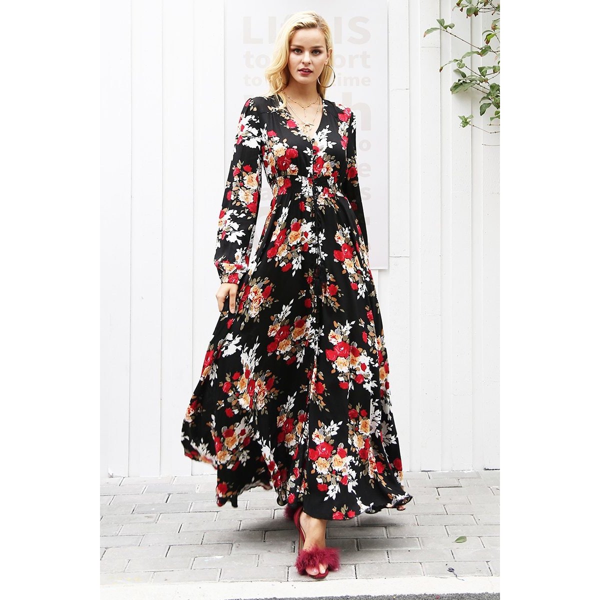 Susan Floral Print Maxi Dress