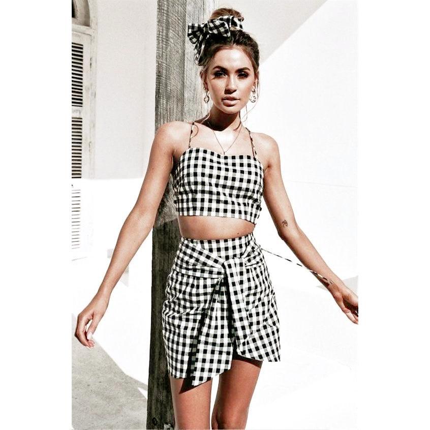 Kira Plaid Two Piece Set