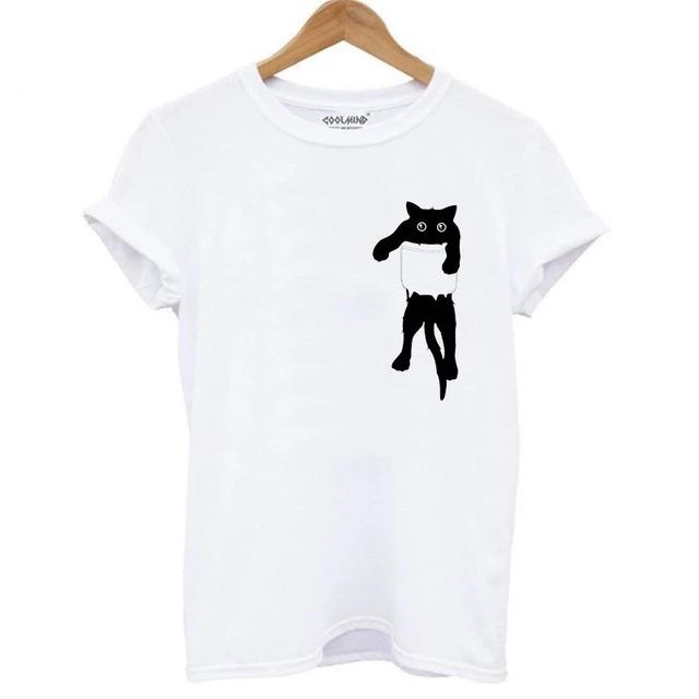 Black Cat Pocket T-Shirt