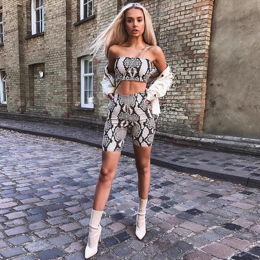 Janice Two Piece Snake Skin Set