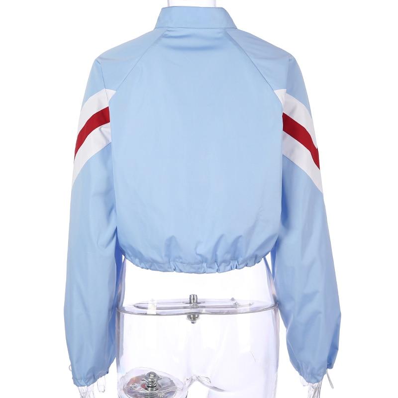 Cadyna Baby Blue Stripe Crop Top Jacket