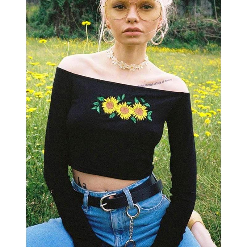 Sarah Sunflower Crop Top