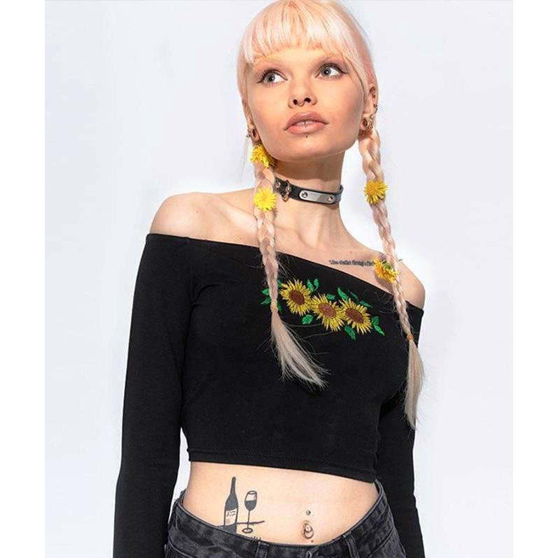 Sarah Sunflower Crop Top