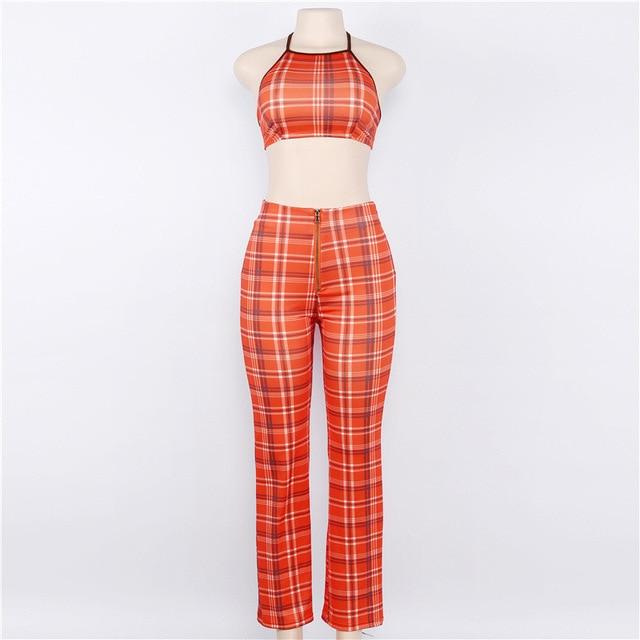 Evy Plaid Two Piece Set