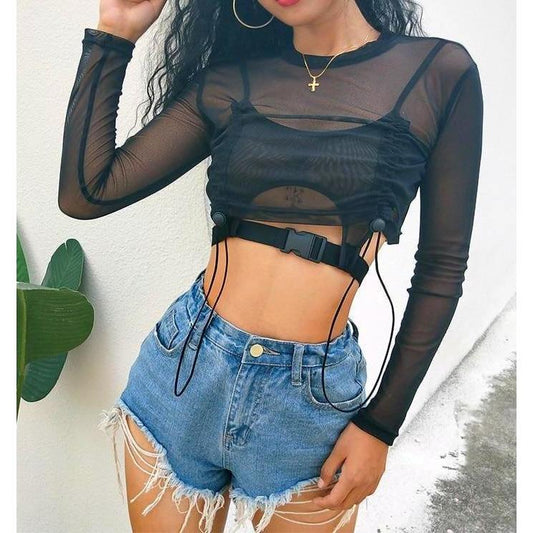 Agel See Thru Crop Top