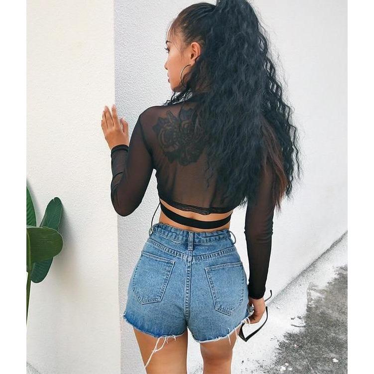 Agel See Thru Crop Top