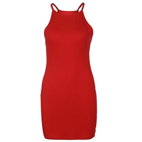 Brenna Ribbed Halter Dress