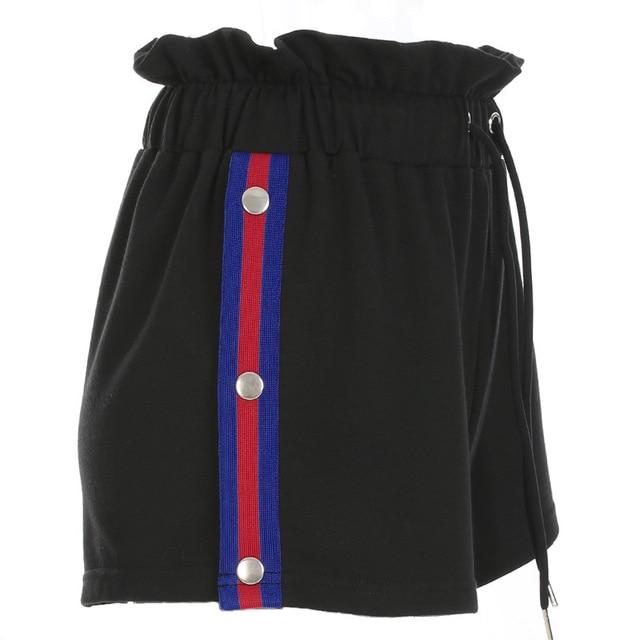 Auria High Waist Side Button Shorts