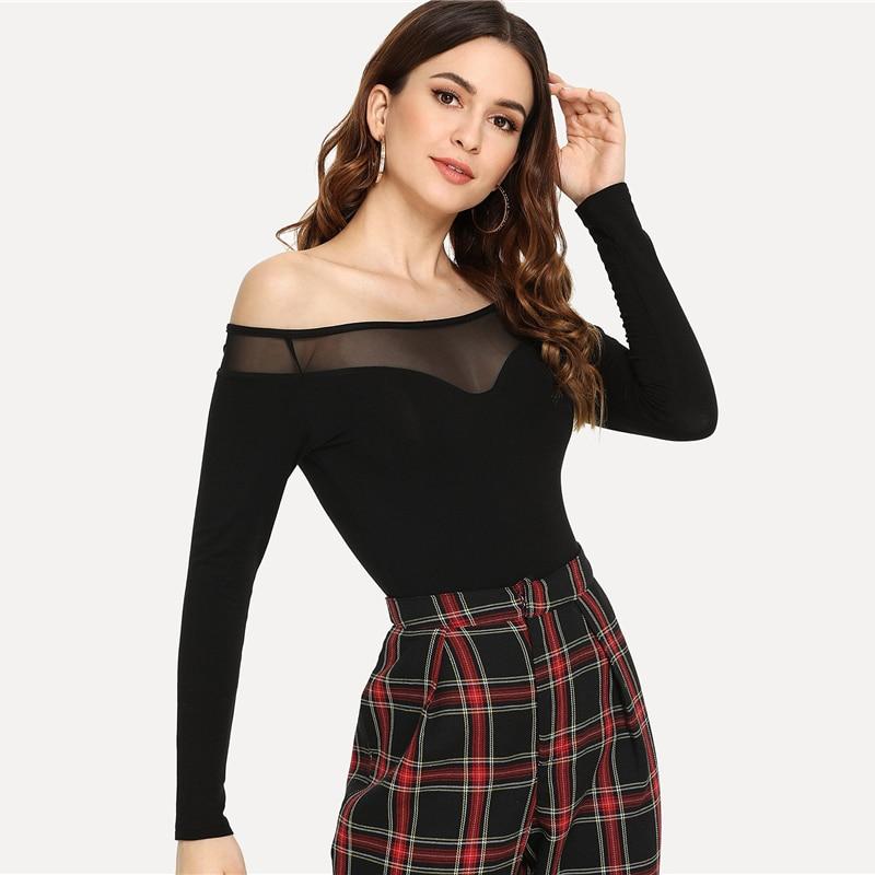 Kayla Off Shoulder Mesh Top