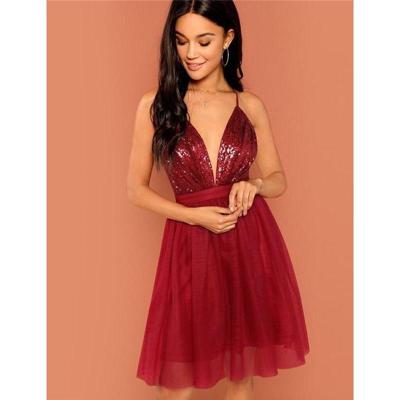 Mara Red Sequin Dress