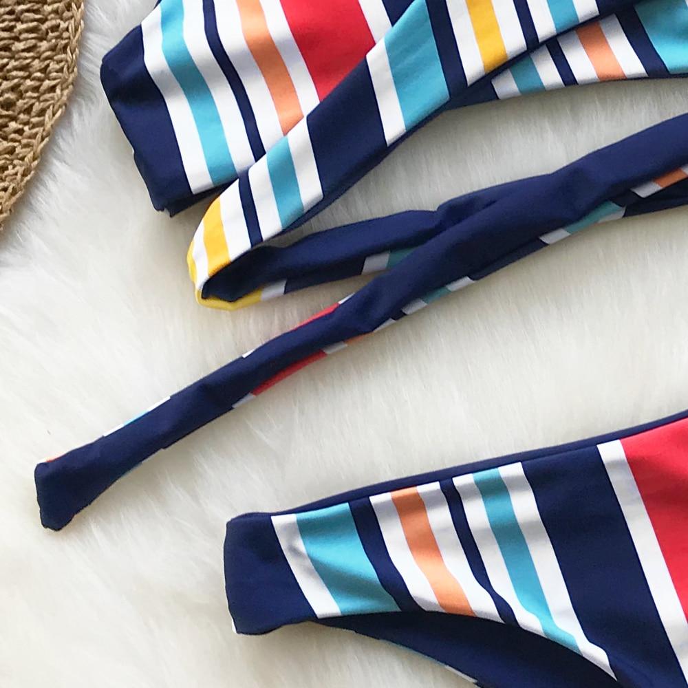 Never Enough Stripes Reversible Bikini Set