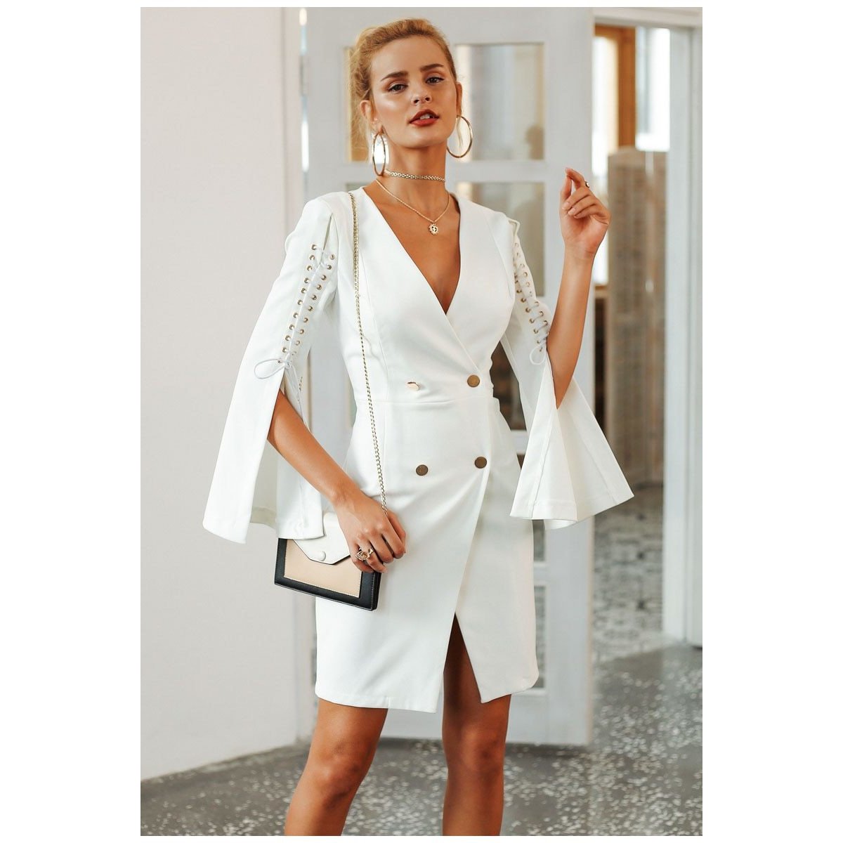 Tilla White Split Dress