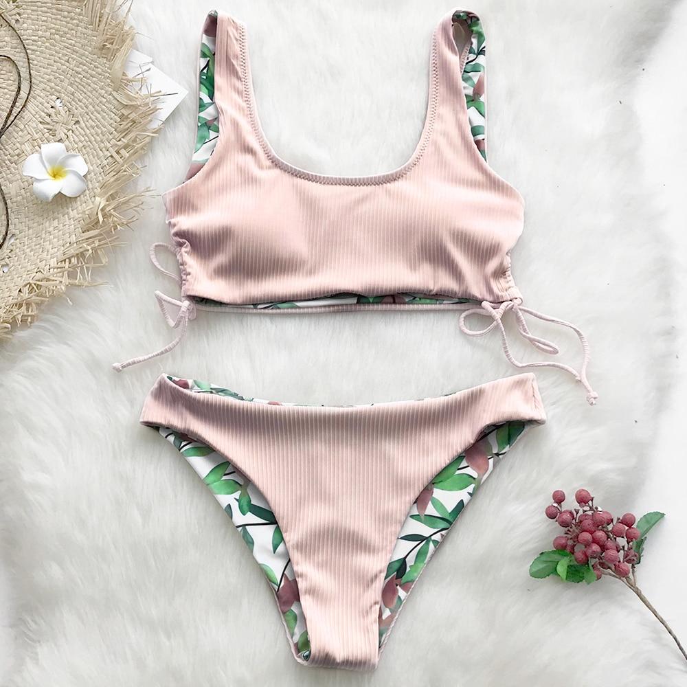 Too Cute Reversible Leafy Bikini Set