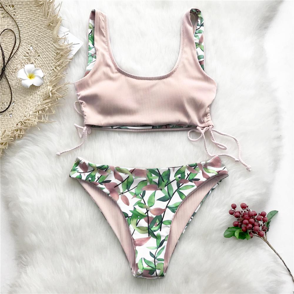 Too Cute Reversible Leafy Bikini Set