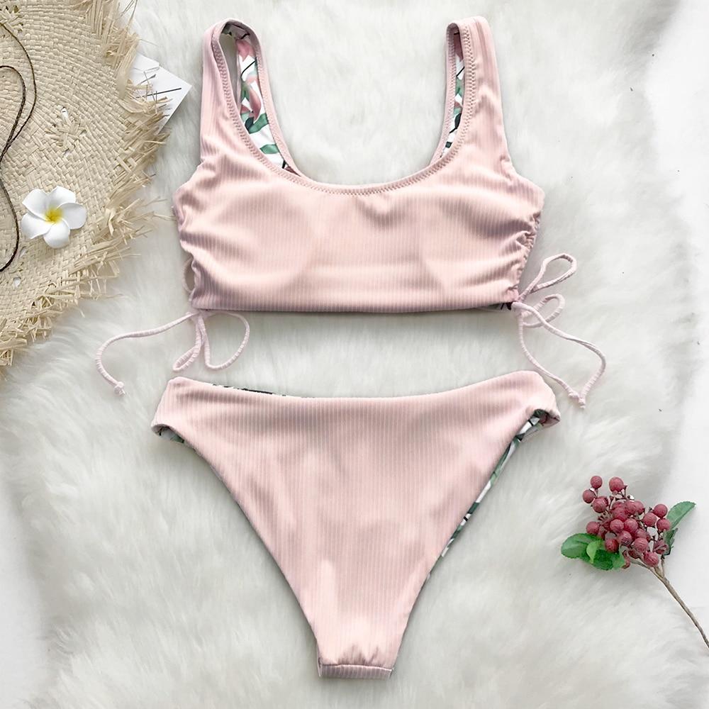 Too Cute Reversible Leafy Bikini Set