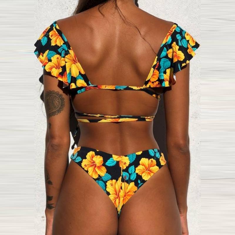 Telina Ruffled Strappy Bikini Set