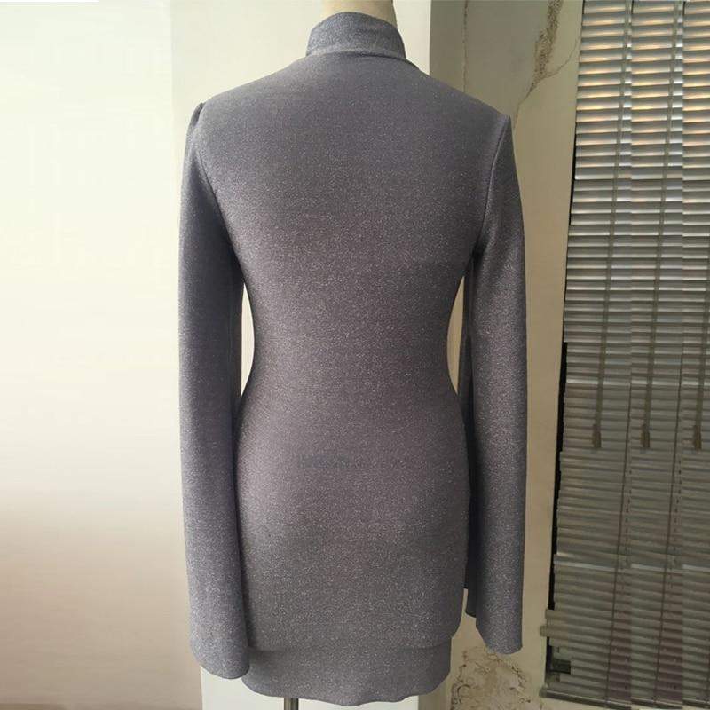 Bridget Glittery Turtleneck Mini Dress