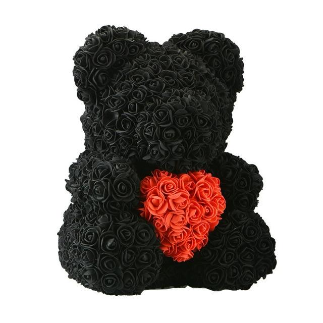 Handmade Rose Bear w/ Heart(15 inches)