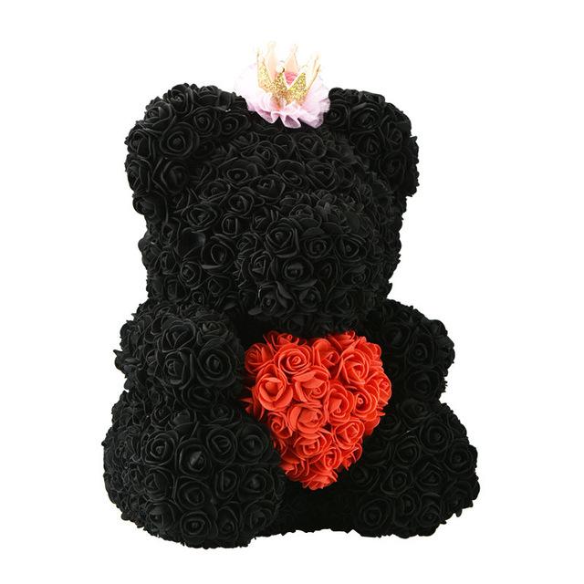 Handmade Rose Bear w/ Heart(15 inches)