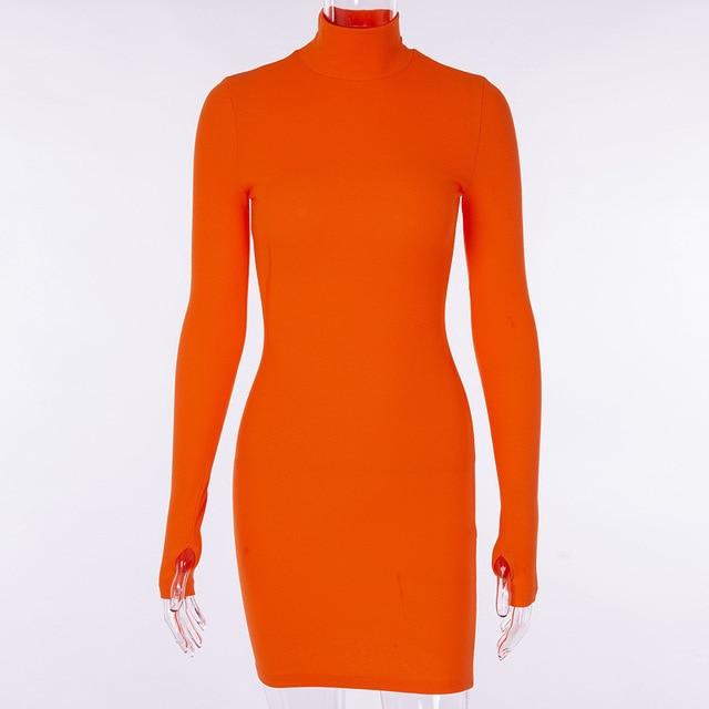 Aubree Ribbed Turtleneck Dress