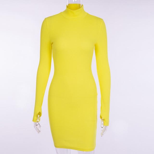 Aubree Ribbed Turtleneck Dress