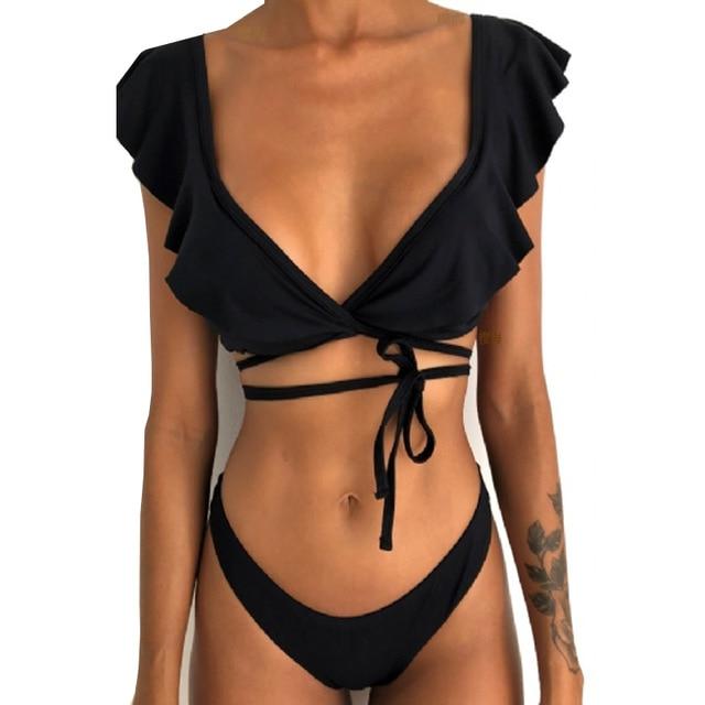 Telina Ruffled Strappy Bikini Set