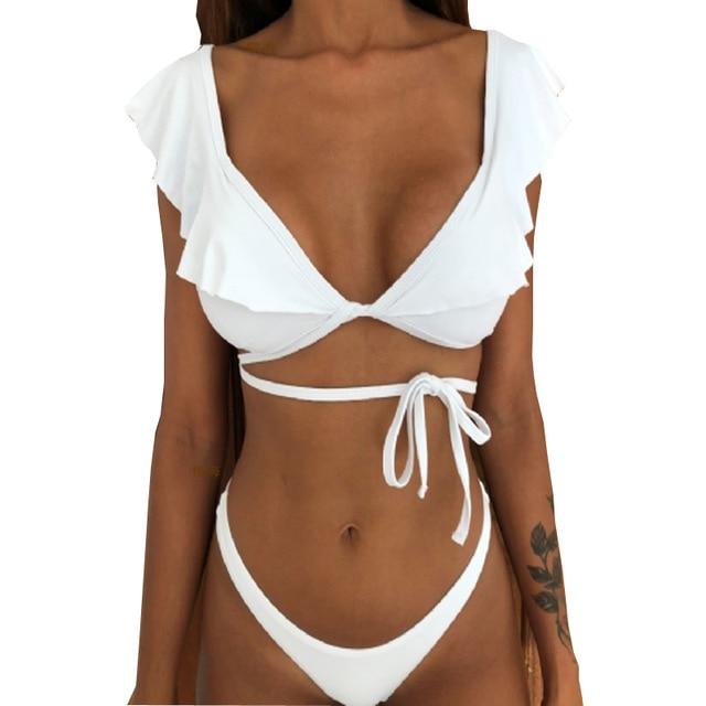 Telina Ruffled Strappy Bikini Set