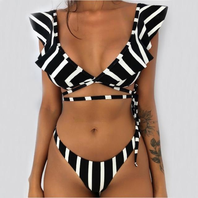 Telina Ruffled Strappy Bikini Set