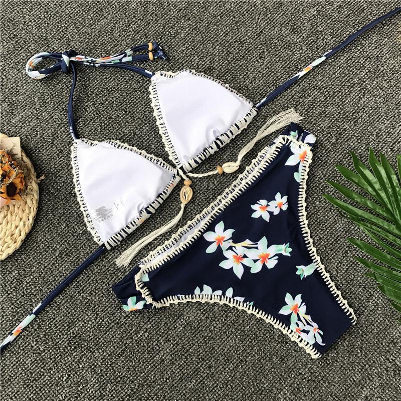 Lisa Blue Floral Print Bikini Set