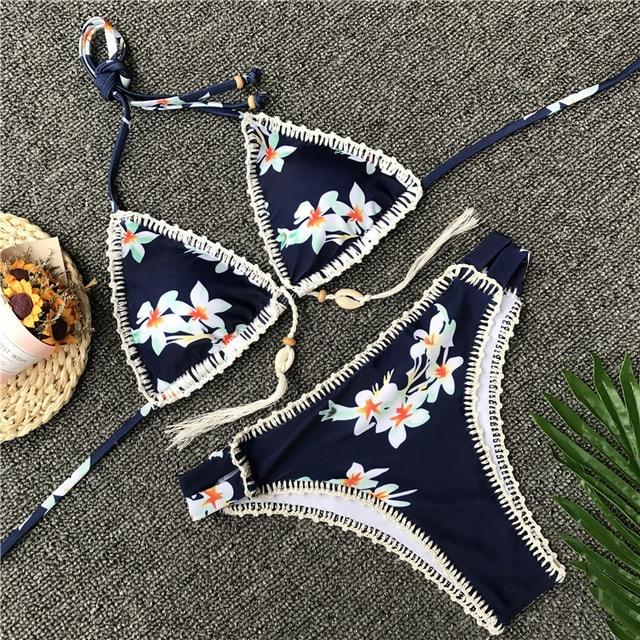 Lisa Blue Floral Print Bikini Set