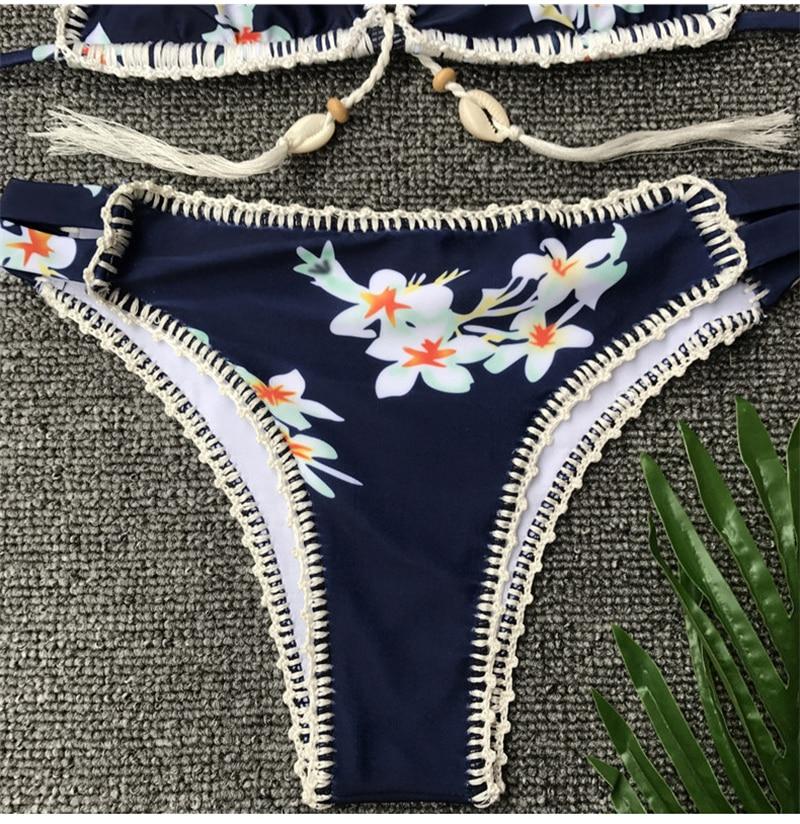 Lisa Blue Floral Print Bikini Set