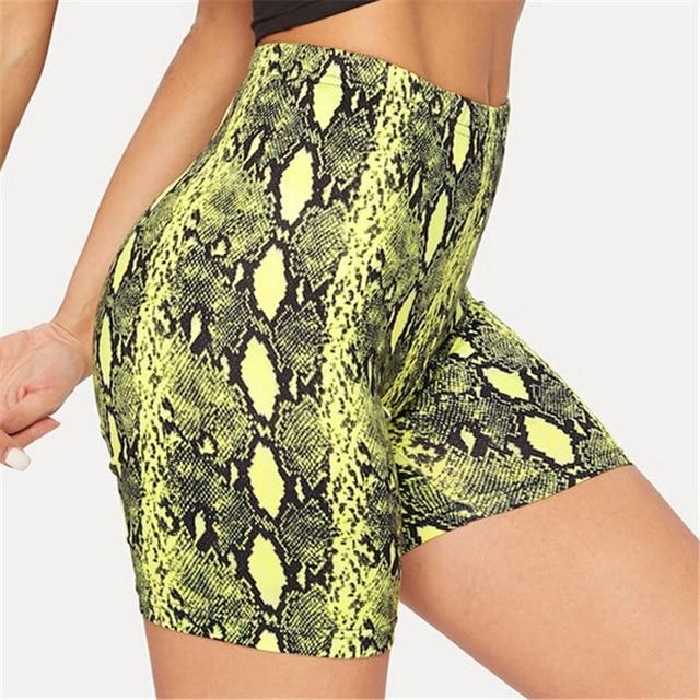 Snake Print Biker Shorts