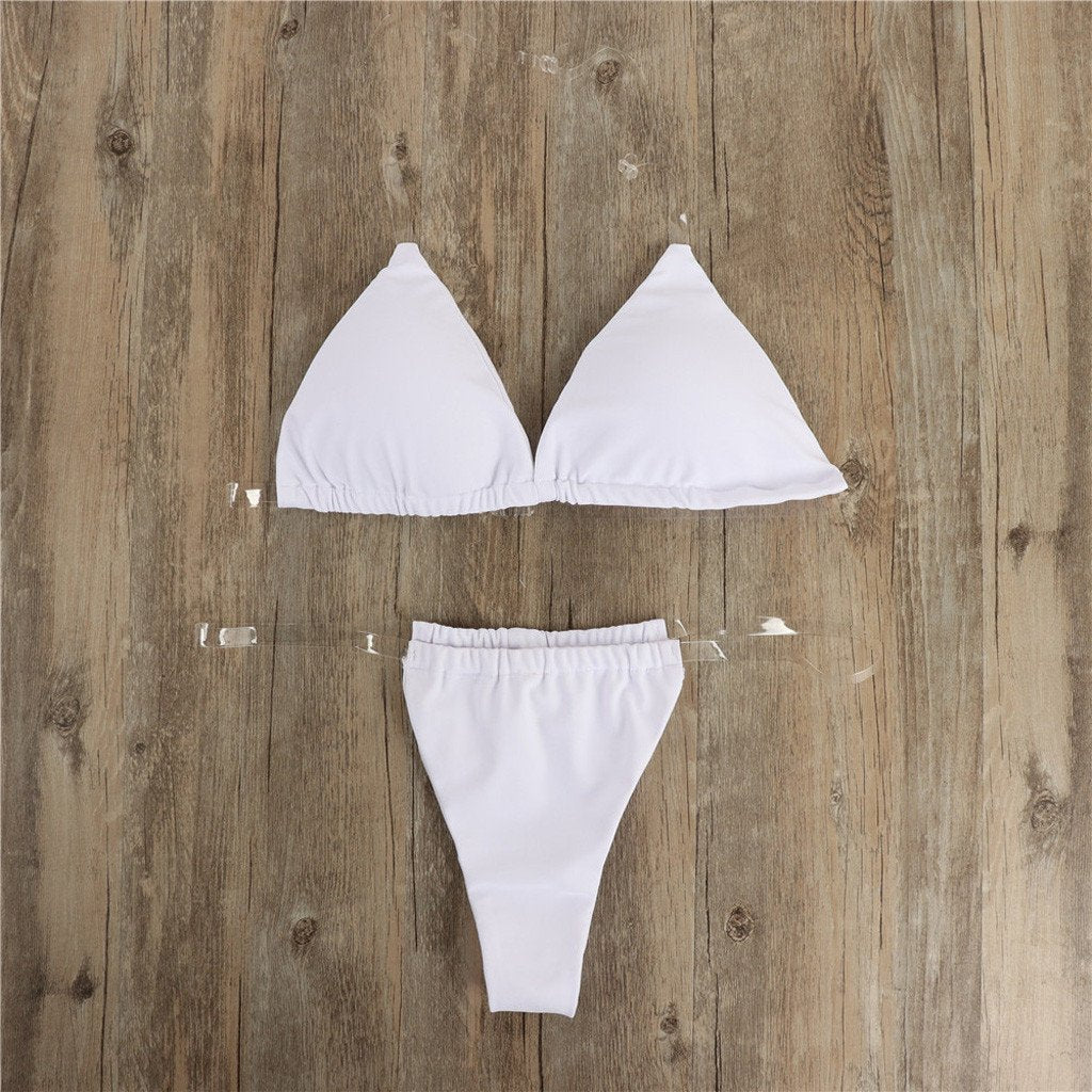 Clear Strapped Micro Bikini Set